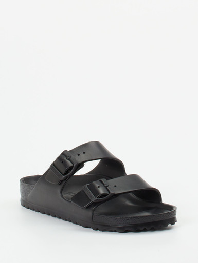 Birkenstock – Zwei-Riemen-Sandalen aus Synthetik schwarz