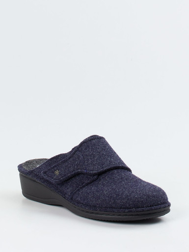 Finn Comfort – Komfort-Pantoffel aus Wollfilz Dunkelblau