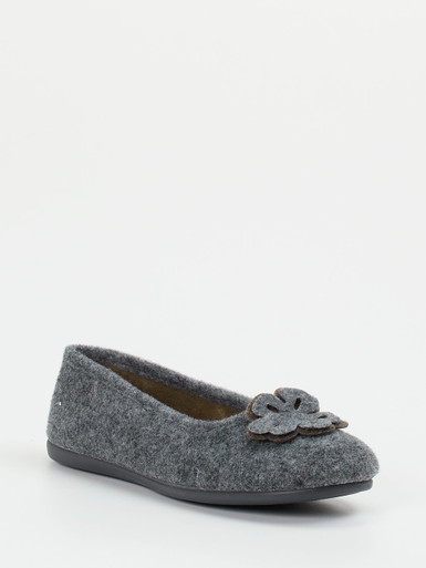 Thies – Ballerina-Hausschuh aus Wollfilz anthrazit