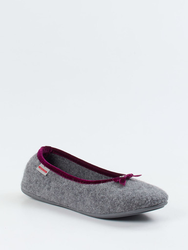Giesswein – Ballerina-Hausschuh aus Wollfilz grau