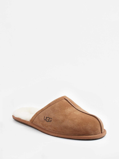 UGG – Pantoffeln aus Veloursleder kastanienbraun