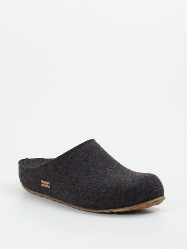 Haflinger – Pantoffeln aus Wollfilz in Anthrazit