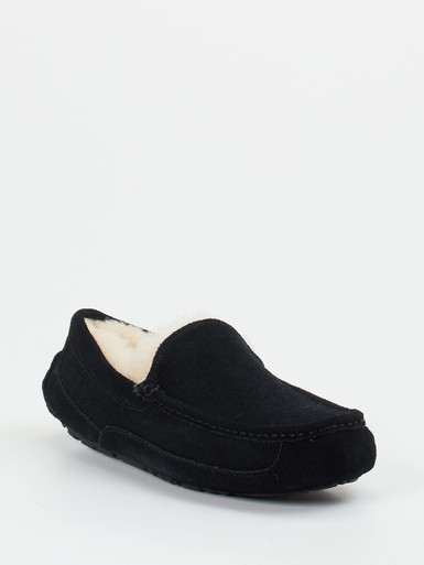 UGG – Mokassin-Hausschuh aus Veloursleder schwarz