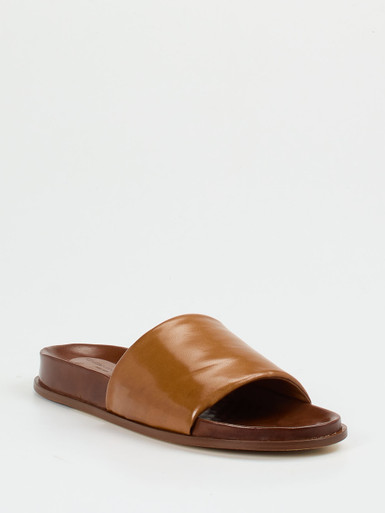 Konstantin Starke – Pantolette aus Lammleder cognacbraun