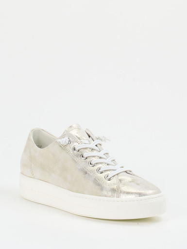 Paul Green – Sneaker aus Metallicleder silberfarben