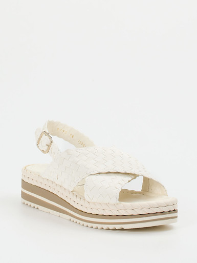 Pons Quintana – Plateau-Sandalen aus Flechtleder beige