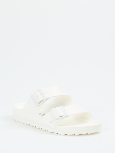 Birkenstock – Zweiriemer aus Synthetik Offwhite