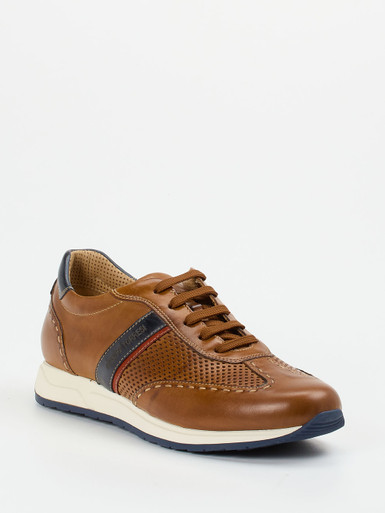 Galizio Torresi – Leder-Sneaker aus Kalbleder cognacbraun