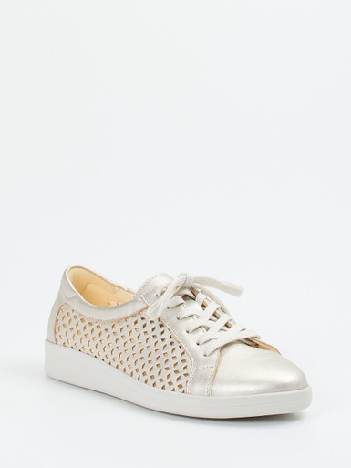 Christian Dietz – Sneaker aus Metallicleder beige