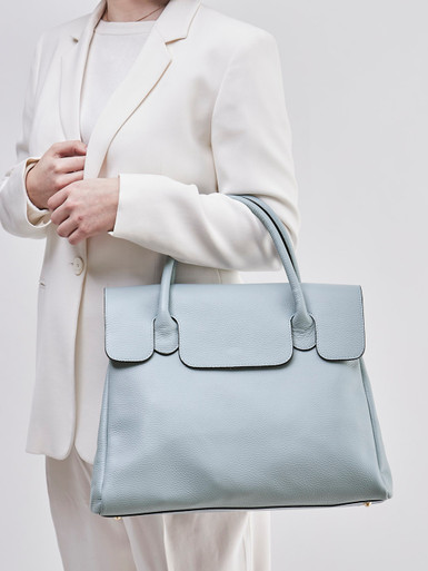 Marlon Firenze – Henkeltasche aus Kalbleder Pastellblau