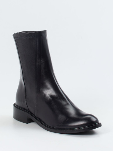 Konstantin Starke – Stiefelette aus Glattleder Schwarz