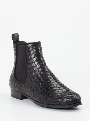 Pretty Ballerinas – Chelsea Boots aus Flechtleder schwarz