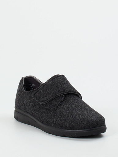 Solidus – Klettslipper aus Filz in Anthrazitgrau