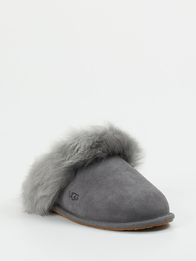 UGG – Lammfell-Pantoffeln aus Veloursleder grau