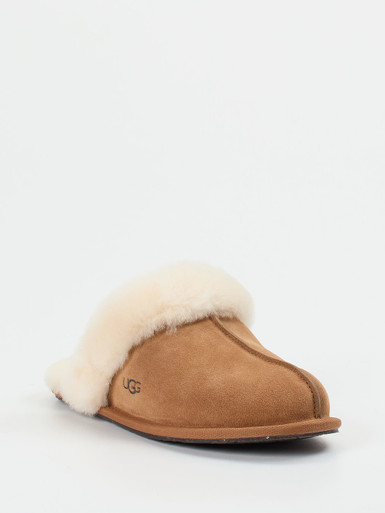 UGG – Lammfell-Hausschuh aus Veloursleder braun
