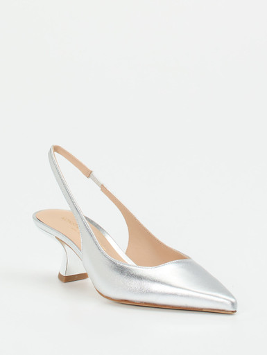 Konstantin Starke – Slingpumps aus Metallicleder silber