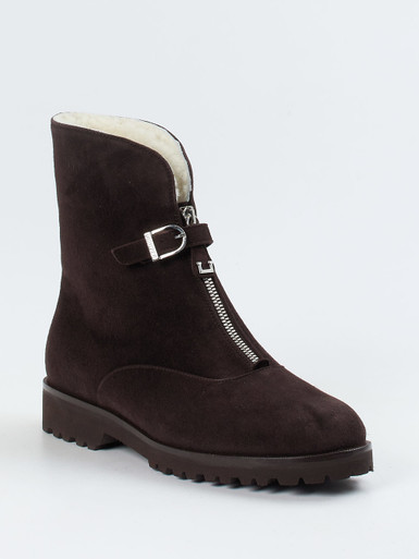 Unützer – Stiefeletten aus Veloursleder dunkelbraun