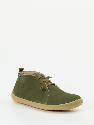 Snipe – Barfuß-Schnürschuh aus Nubukleder olivgrün