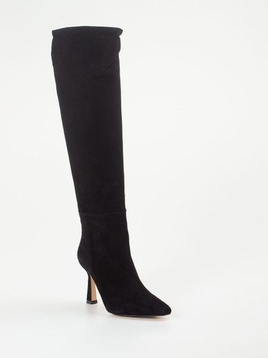 Konstantin Starke – Overknee-Stiefel aus Veloursleder Schwarz