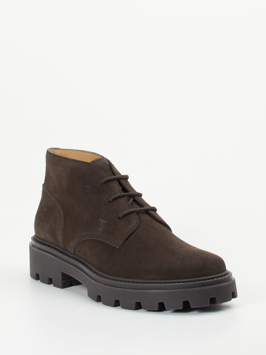 Tod's – Schnürboots aus Veloursleder Dunkelbraun