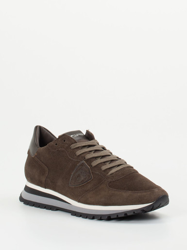 Philippe Model – Sneaker aus Veloursleder braun