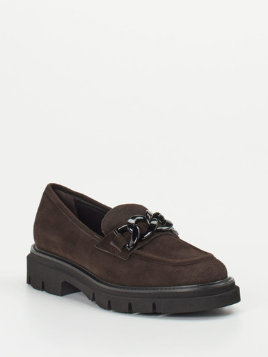 Mannori – Chunky Slipper aus Veloursleder Dunkelbraun