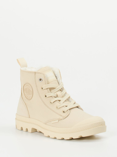 Palladium – Schnürboots aus Nubukleder beige