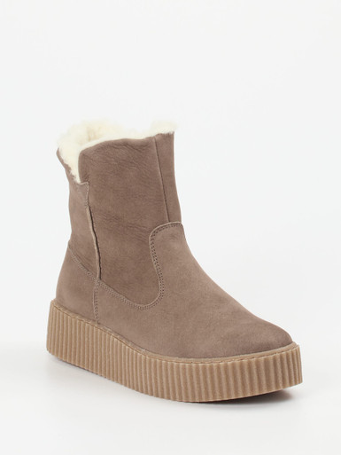 Werner – Stiefeletten aus Nubukleder in Taupe
