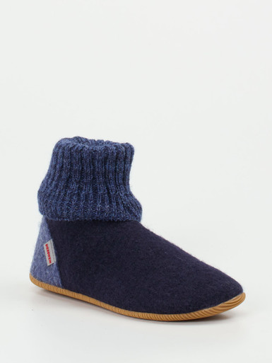 Giesswein – Hüttenschuhe aus Wollfilz Dunkelblau