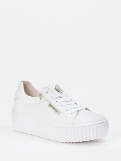 Gabor – Plateau-Sneaker aus Lammleder Weiß