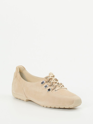 Mania – Schnürschuh aus Veloursleder Beige