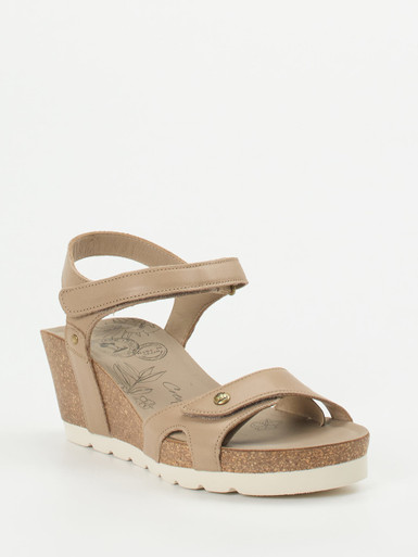 Panama Jack – Keilsandalette aus Lammleder braun