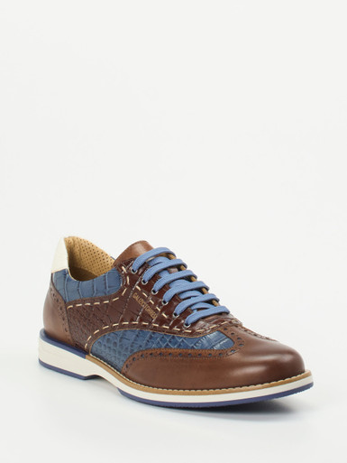 Galizio Torresi – Schnürschuh aus geprägtem Leder Braun