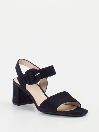 Gabor – Blockabsatz-Sandalen aus Veloursleder Blau