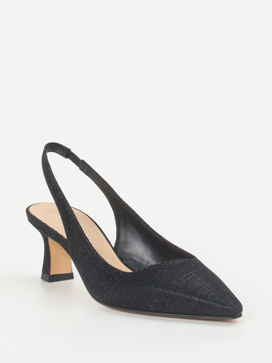 Andrea Puccini – Slingback-Pumps aus Metallicleder schwarz