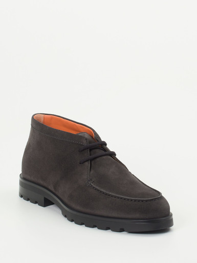 Santoni – Desert Boots aus Veloursleder grau