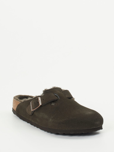 Birkenstock – Pantolette aus Veloursleder olivgrün