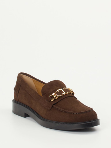 Tod's – Loafer aus Veloursleder Dunkelbraun