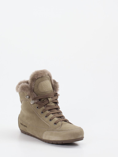 Candice Cooper – Schnürboots aus Nubukleder in Taupe