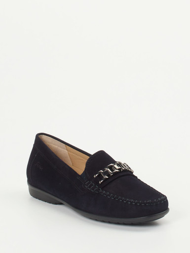 Sioux – Mokassin aus Veloursleder Dunkelblau