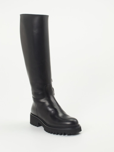 Konstantin Starke – Kniehohe Stiefel aus Kalbleder schwarz