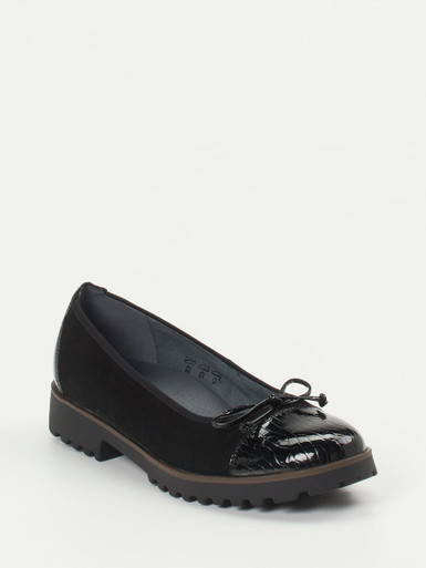 Waldläufer – Ballerinas aus Veloursleder schwarz