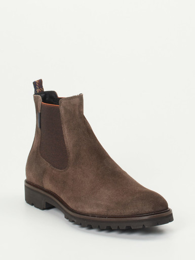 Floris van Bommel – Chelsea Boots aus Veloursleder braun
