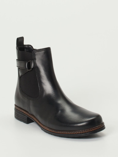 Gabor – Chelsea Boots aus Kalbleder schwarz glänzend