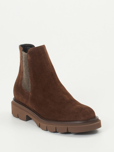 Mannori – Chelsea Boots aus Veloursleder braun
