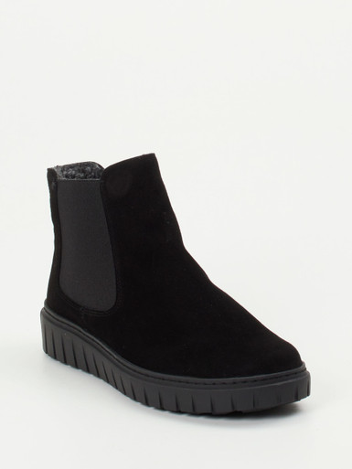 Semler – Chelsea-Stiefelette aus Veloursleder Schwarz