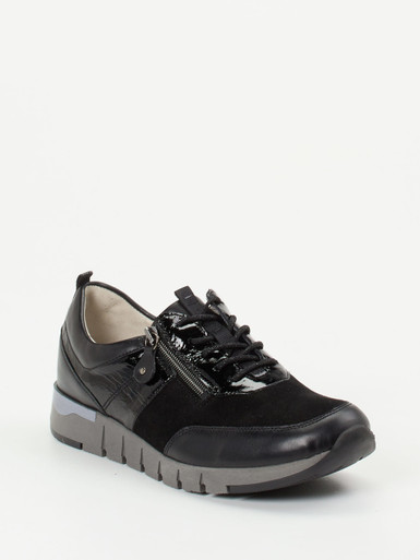 Waldläufer – Komfort-Sneaker aus Veloursleder Schwarz