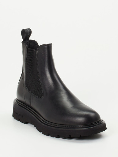 Woolrich – Chelsea Boots aus Kalbleder schwarz