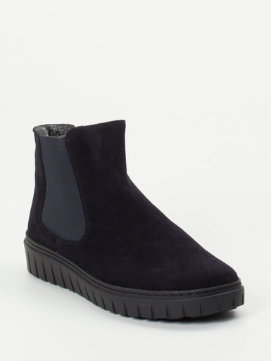 Semler – Chelsea-Stiefelette aus Veloursleder dunkelblau