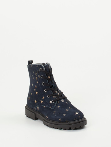 Richter – Schnürboots aus Veloursleder Dunkelblau